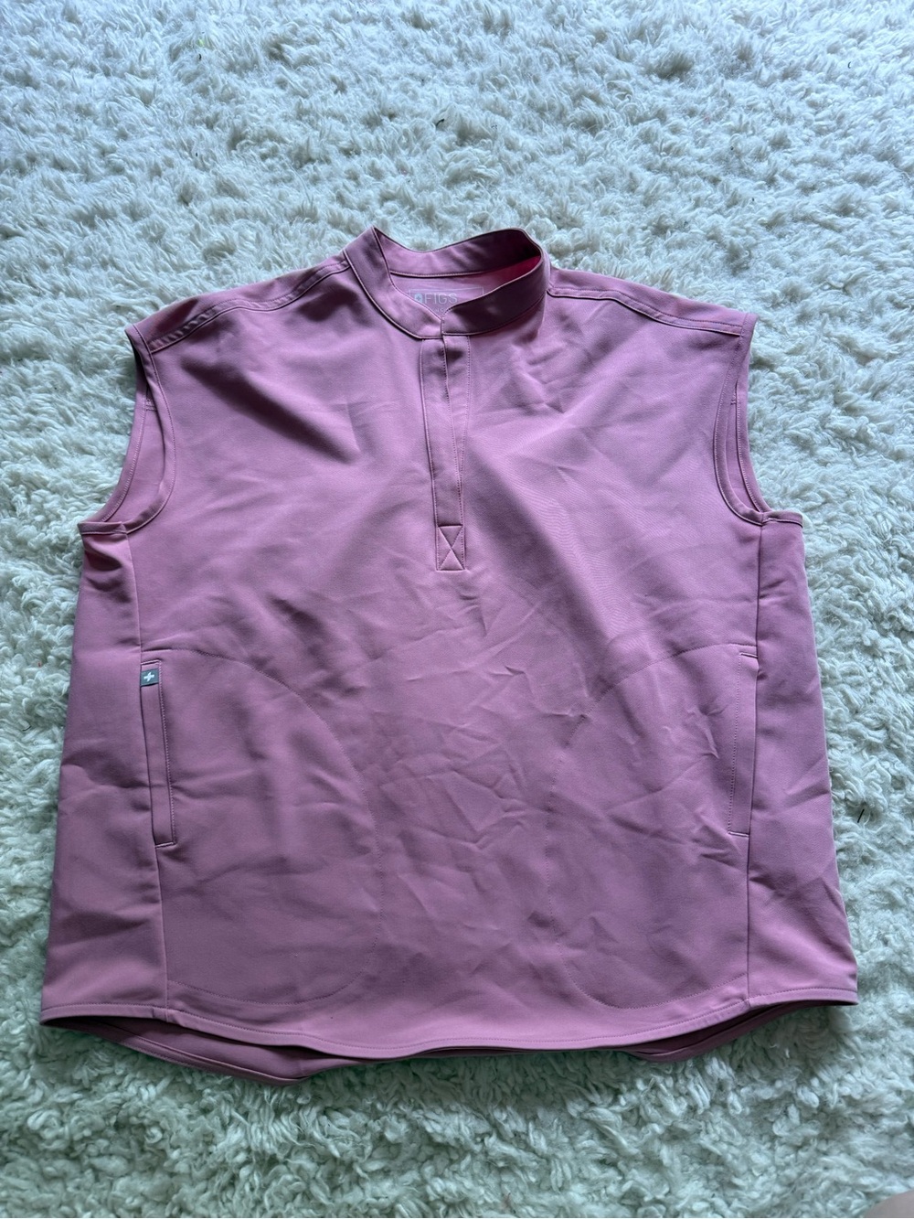 Figs Women’s Sleeveless Rafaela Mock-Collar Top — Dusty Mauve